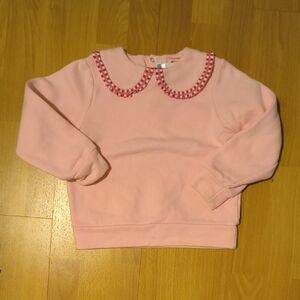 Jacadi Pink Sweatshirt with Checkered Collar